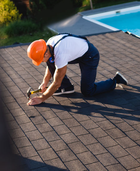 Roofing services by city construction.